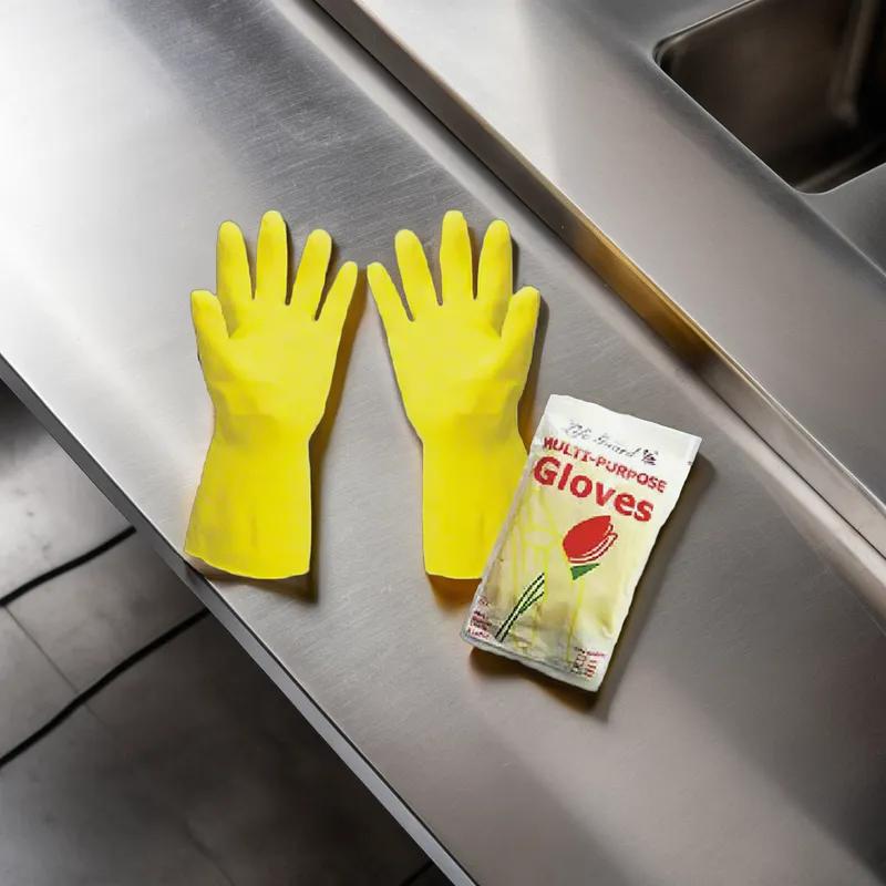 Gloves Large (LG) Yellow Rubber Latex 1/Dozen