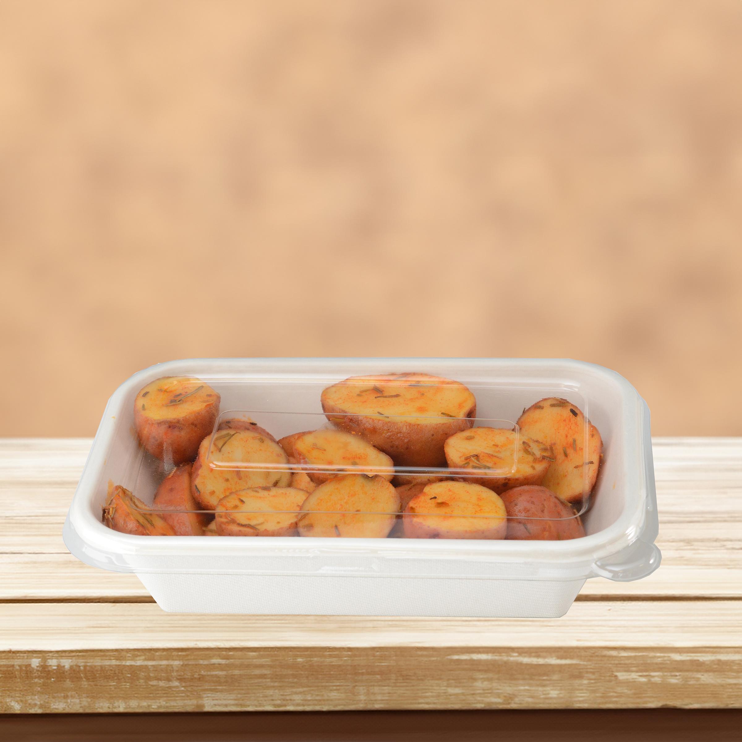 Conserveware Lid Flat PET Clear Rectangle For 24-32 OZ Bowl 75 Count/Pack 4 Packs/Case 300 Count/Case