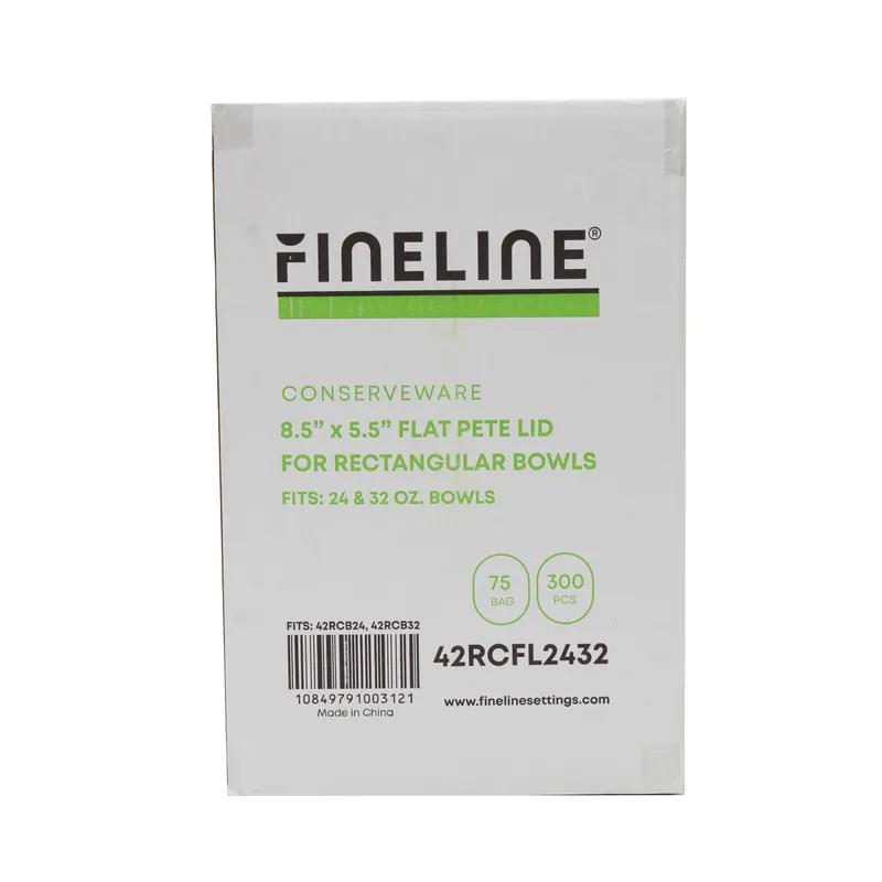 Conserveware Lid Flat PET Clear Rectangle For 24-32 OZ Bowl 75 Count/Pack 4 Packs/Case 300 Count/Case