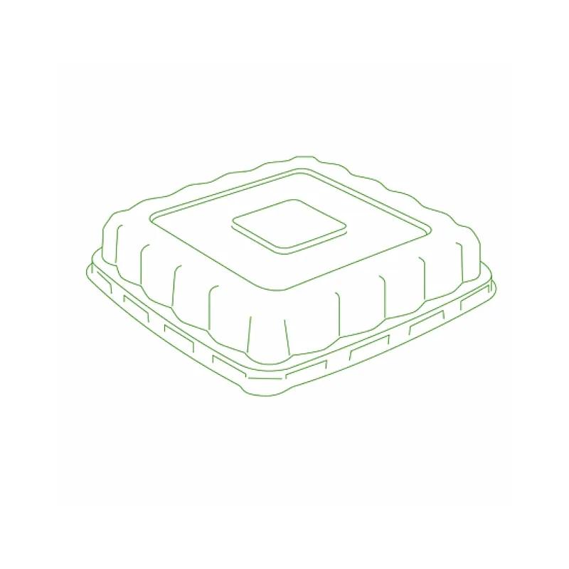 Conserveware Lid Dome 7X7 IN PET Clear Square For Bowl 75 Count/Pack 4 Packs/Case 300 Count/Case