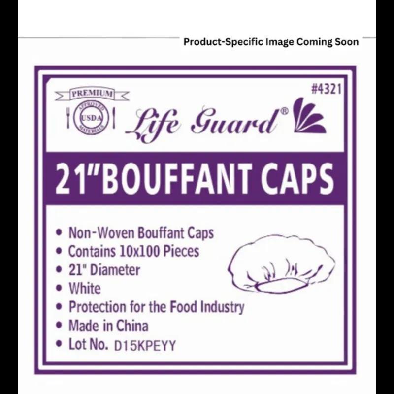 Bouffant Cap 24 IN White 100 Count/Pack 10 Packs/Case 1000 Count/Case