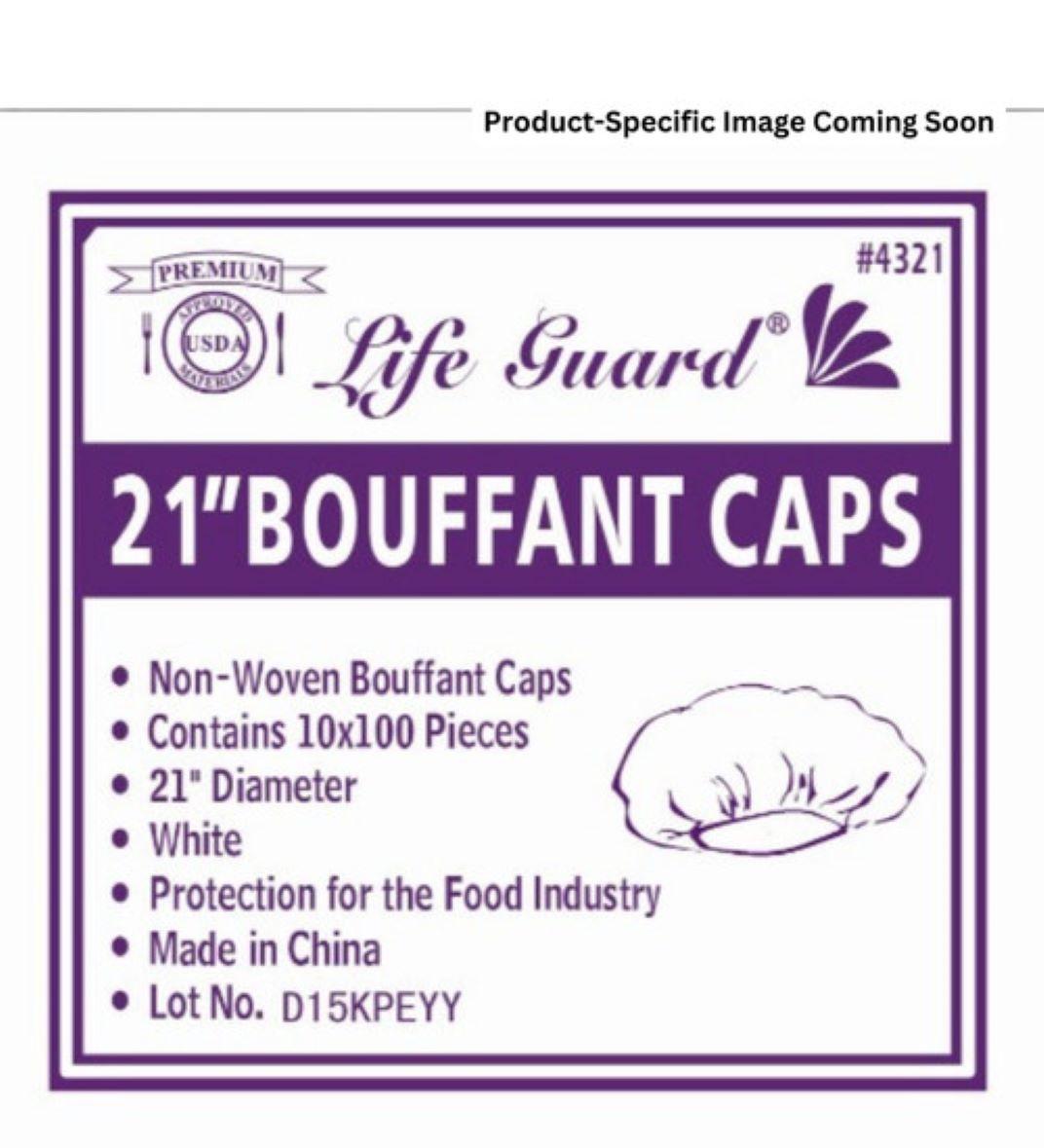 Bouffant Cap 24 IN White 100 Count/Pack 10 Packs/Case 1000 Count/Case