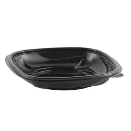 Crystal Classics® Salad Dessert Cold Bowl 12 OZ RPET Black Square to Round Crack Resistant 500 Count/Pack 1 Packs/Case