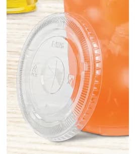 Victoria Bay Lid Flat 90MM PLA Clear For 12 FLOZ Cup Straw Slot 50 Rolls/Sleeve 20 Rolls/Case