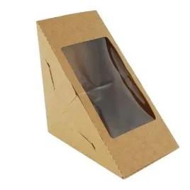 Sandwich Wedge Take-Out Box 2.969X4.703X0.703 IN With Window 300/Case