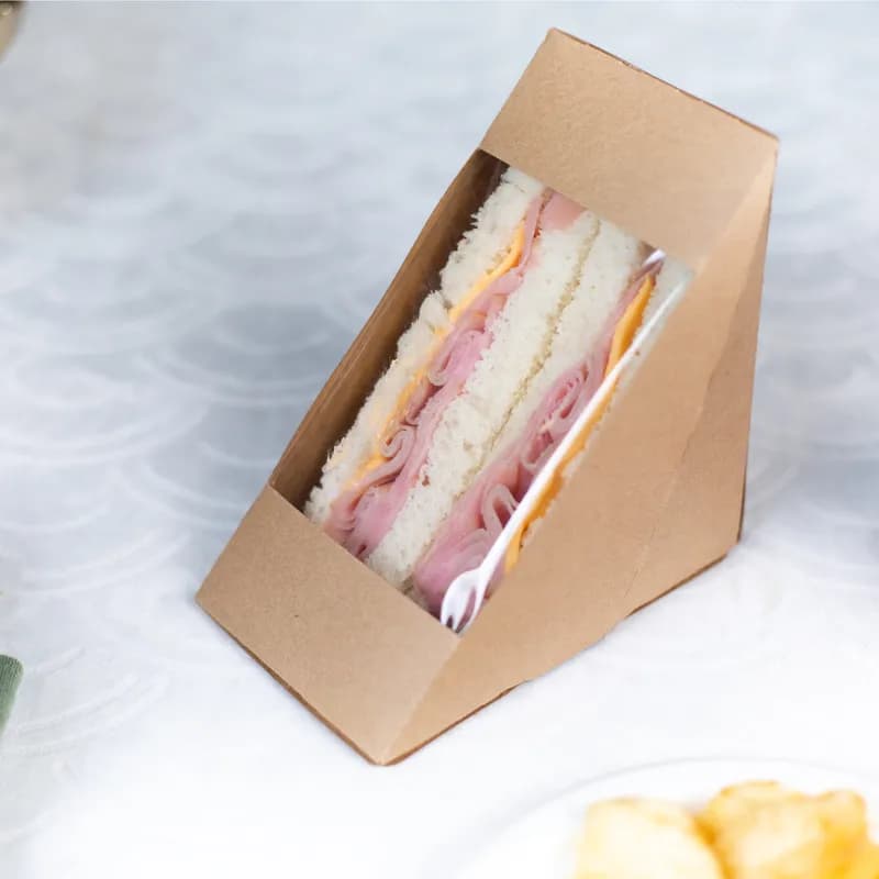 Sandwich Wedge Take-Out Box 2.969X4.703X0.703 IN With Window 300/Case