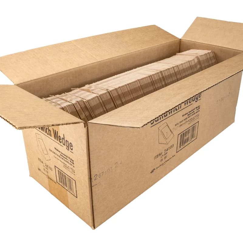 Sandwich Wedge Take-Out Box 2.969X4.703X0.703 IN With Window 300/Case