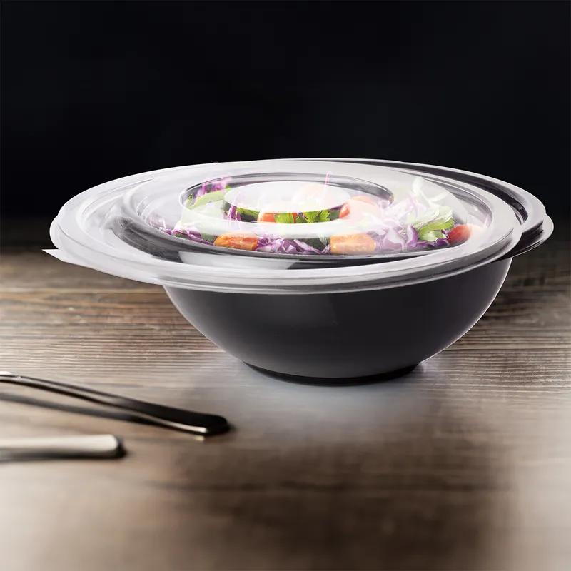 Super Bowl Lid Flat PET Clear Round For 48 OZ Bowl 50/Case