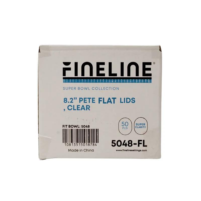Super Bowl Lid Flat PET Clear Round For 48 OZ Bowl 50/Case