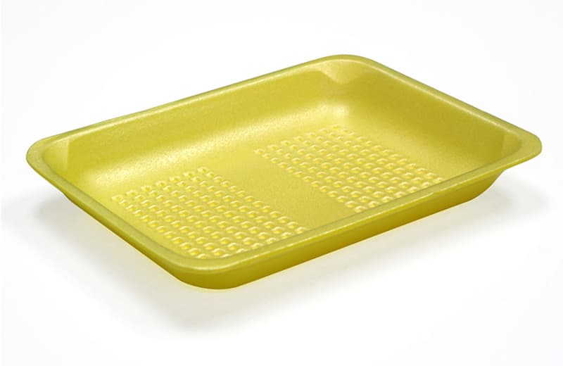 4PZ Supermarket Tray 9.25X7.25X1.3 IN Polystyrene Foam Yellow 400/Case