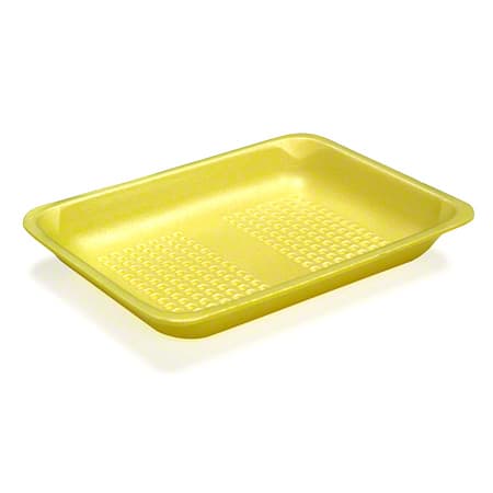 4S Supermarket Tray 9.25X7.1X0.7 IN Polystyrene Foam Yellow 500/Case