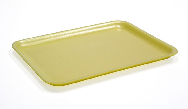 27S Supermarket Tray 15X5.5X0.9 IN Polystyrene Foam Yellow 250/Case
