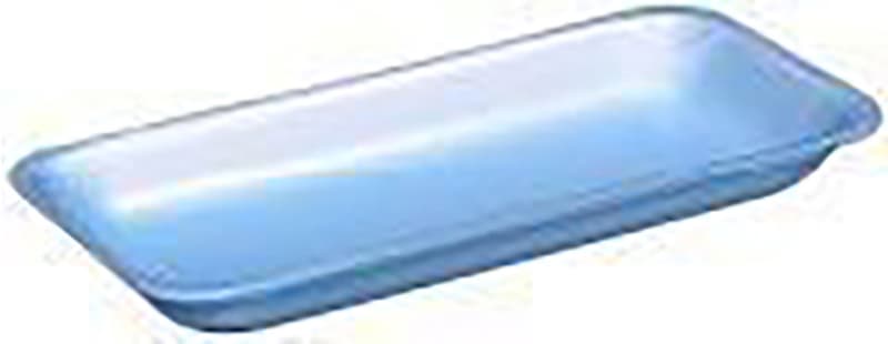10P Supermarket Tray 10.75X5.5X1.2 IN Polystyrene Foam Blue 400/Case