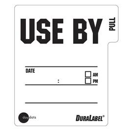 DuraLabel Use By Label 2X2 IN Black White Removable 500/Roll