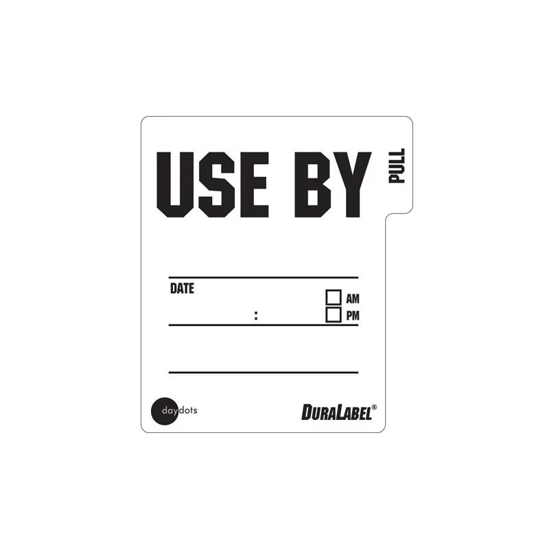 DuraLabel Use By Label 2X2 IN Black White Removable 500/Roll