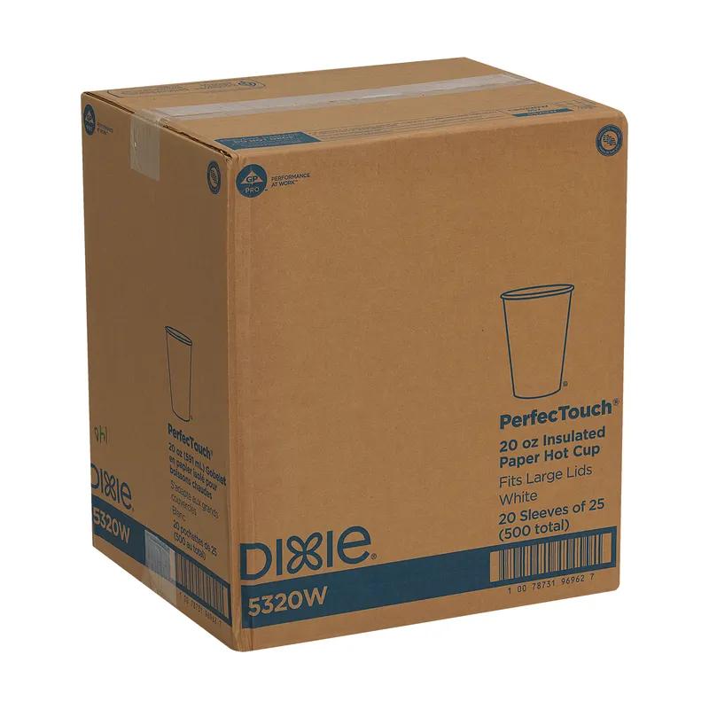 Dixie® Perfect Touch Hot Cup 20 FLOZ Paper White 500/Case