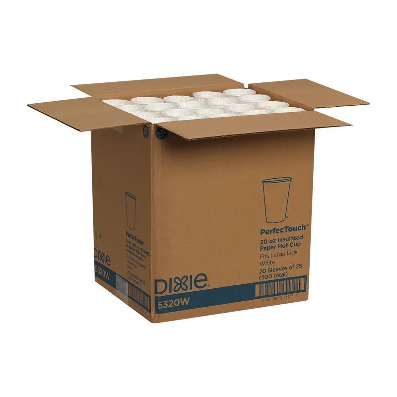 Dixie® Perfect Touch Hot Cup 20 FLOZ Paper White 500/Case