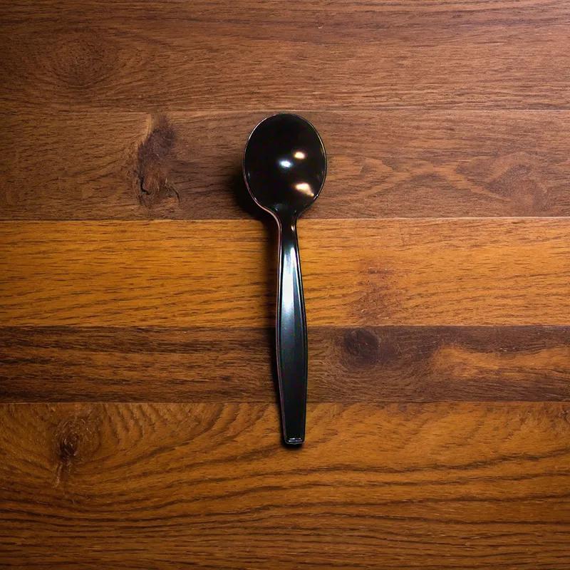 Soup Spoon PS Black Heavyweight Textured Handle 100 Count/Pack 10 Packs/Case 1000 Count/Case