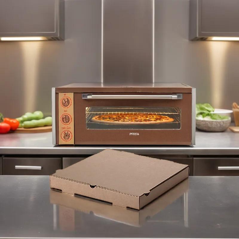 Pizza Box 10X10X1.63 IN Corrugated Cardboard Kraft/Kraft Plain B-Flute 50/Bundle