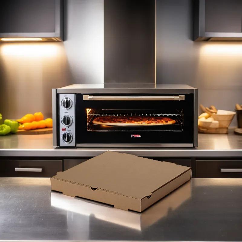 Pizza Box 10X10X1.63 IN Corrugated Cardboard Kraft/Kraft Plain B-Flute 50/Bundle