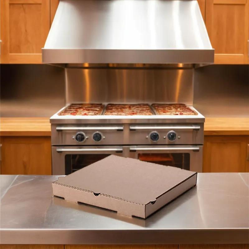 Pizza Box 10X10X1.63 IN Corrugated Cardboard Kraft/Kraft Plain B-Flute 50/Bundle