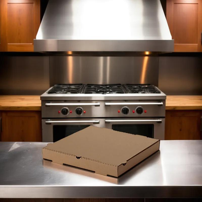 Pizza Box 10X10X1.63 IN Corrugated Cardboard Kraft/Kraft Plain B-Flute 50/Bundle