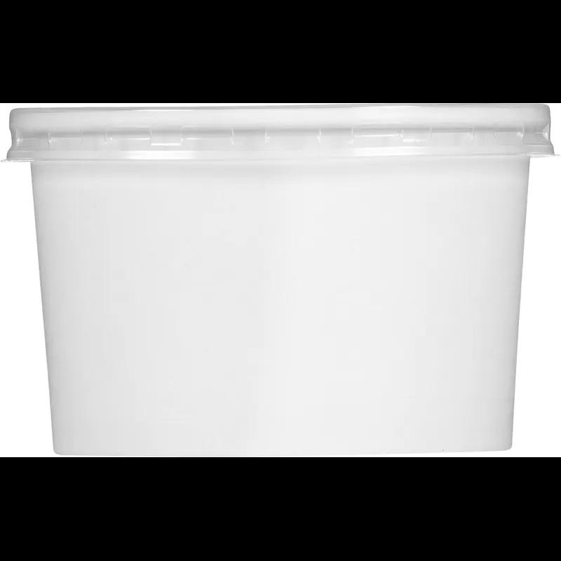 Food Container Base & Lid Combo With Plastic Lid 8-10 OZ Paperboard White 250/Case