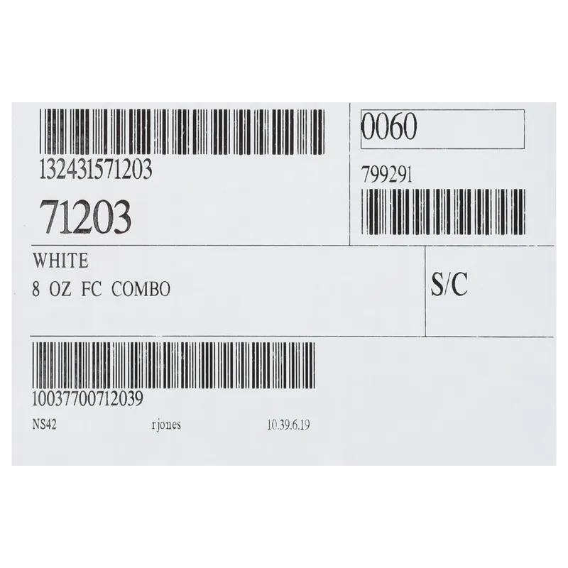 Food Container Base & Lid Combo With Plastic Lid 8-10 OZ Paperboard White 250/Case