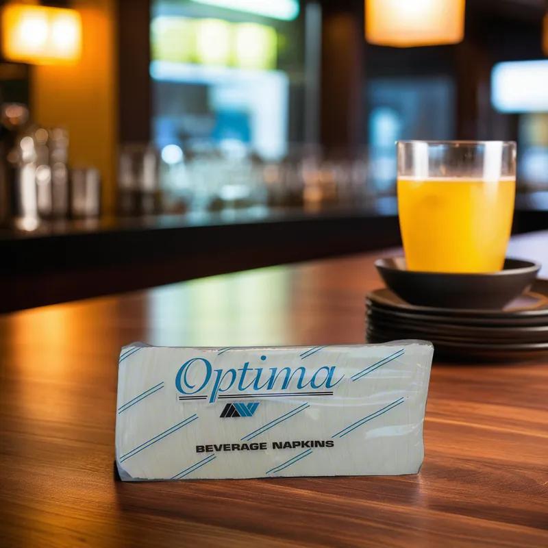 Optima Luncheon Napkins 1PLY 1/4 Fold 500 Count/Pack 12 Packs/Case 6000 Count/Case