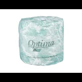 OPTIMA Toilet Paper & Tissue Roll 4.3X3.5 IN 2PLY Embossed 500 Sheets/Roll 96 Rolls/Case 48000 Sheets/Case