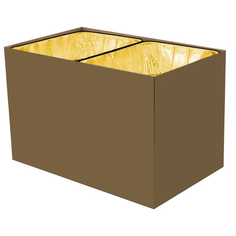 Steam Table Pan 1/2 Size 12.75X10.375X2 IN Aluminum Black Gold Deep Full Curl 100/Case