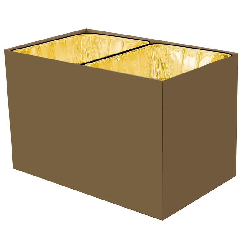 Steam Table Pan 1/2 Size 12.75X10.375X2 IN Aluminum Black Gold Deep Full Curl 100/Case