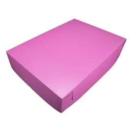 Bakery Box 19.5X14X4 IN CCNB Pink Rectangle Lock Corner 100/Case