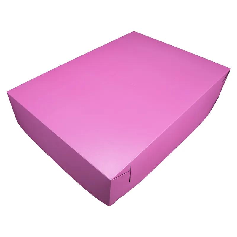 Bakery Box 19.5X14X4 IN CCNB Pink Rectangle Lock Corner 100/Case