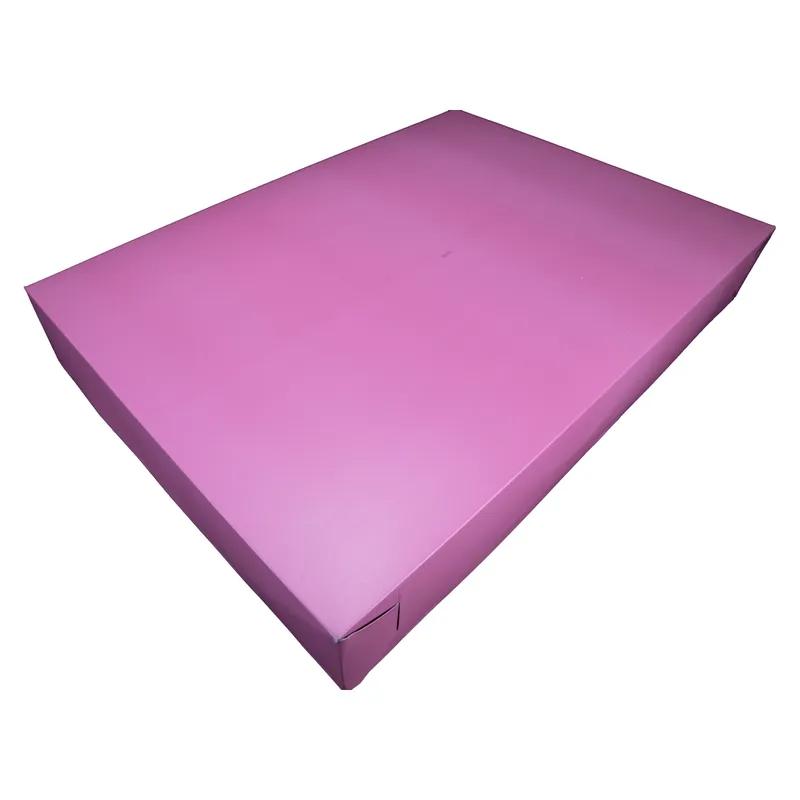 Bakery Box 28X20X4 IN CCNB Pink Rectangle Lock Corner 25/Case