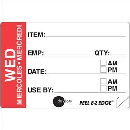 SupeRemovable® Wednesday Label 2X3 IN Removable 500/Roll