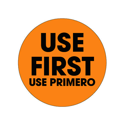 SupeRemovable® Use First Label 1.5 IN Bilingual Removable 500/Roll