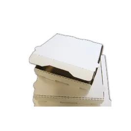 Pizza Box 8X8X1.75 IN Corrugated Cardboard White Kraft Square B-Flute Microwave Safe Oven Safe 50 Count/Bundle
