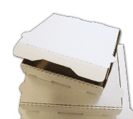 Pizza Box 8X8X1.75 IN Corrugated Cardboard White Kraft Square B-Flute Microwave Safe Oven Safe 50 Count/Bundle