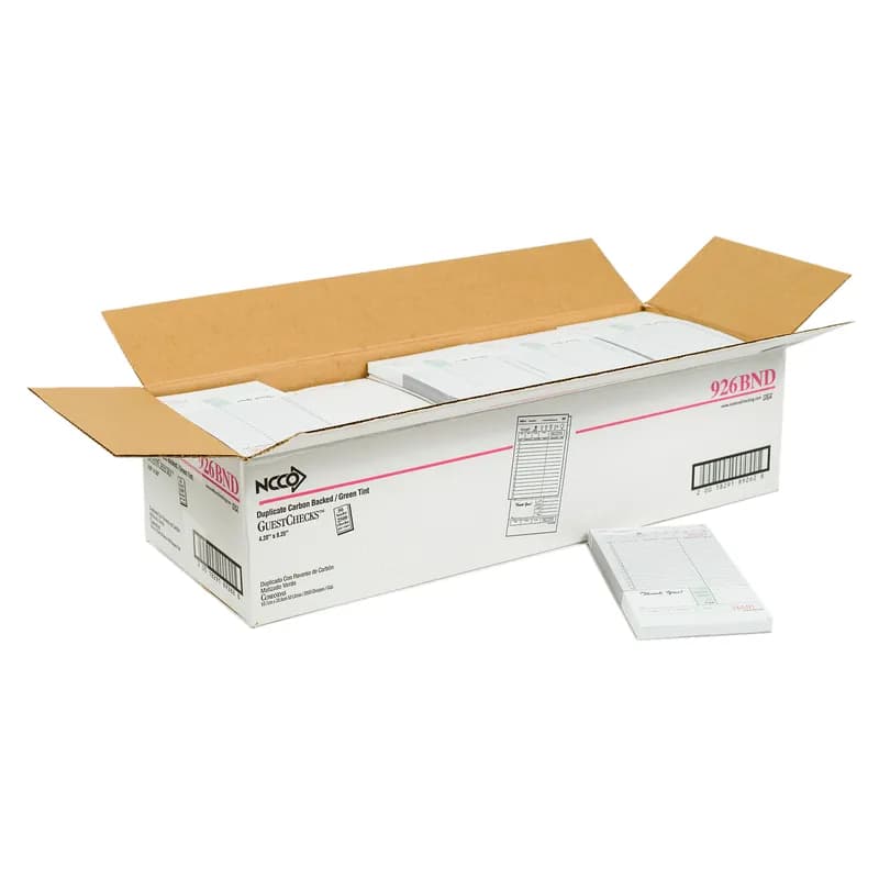 Guest Check 4.25X8.25 IN Green Duplicate Carbon-Backed Large 50 Sheets/Pack 50 Packs/Case 2500 Count/Case