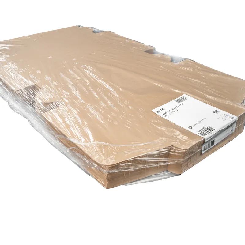 Bakery Box 10X10X5 IN Kraft Square Lock Corner 100/Case