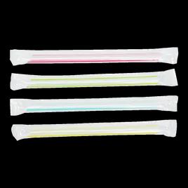 Colossal & Boba Straw 7.5 IN Assorted Neon Wrapped 2000/Case