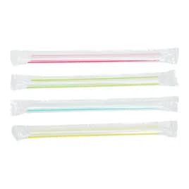 Colossal & Boba Straw 7.5 IN Assorted Neon Wrapped 2000/Case