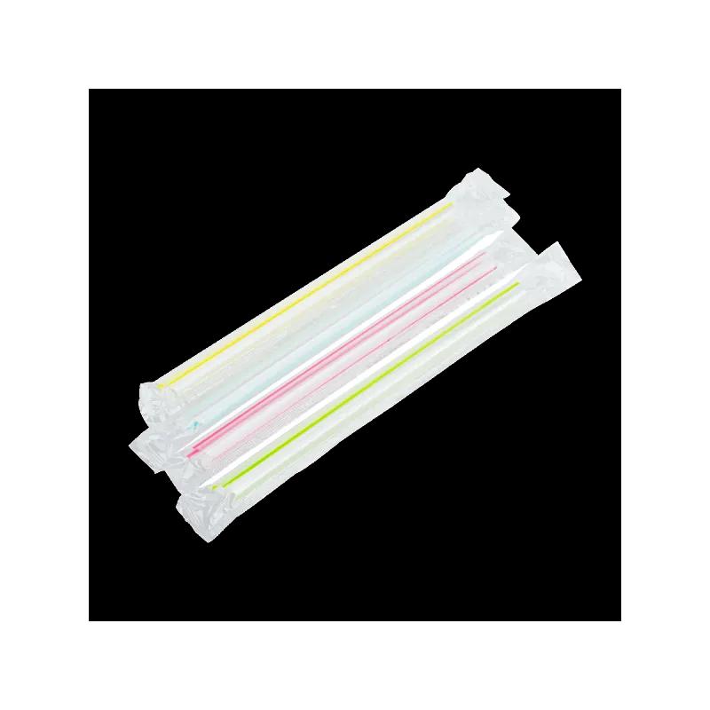 Colossal & Boba Straw 7.5 IN Assorted Neon Wrapped 2000/Case