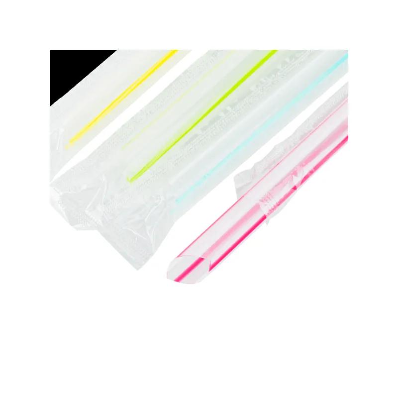 Colossal & Boba Straw 7.5 IN Assorted Neon Wrapped 2000/Case