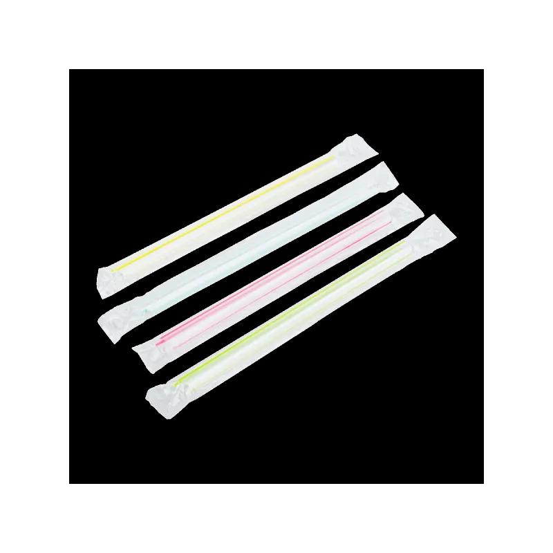 Colossal & Boba Straw 7.5 IN Assorted Neon Wrapped 2000/Case