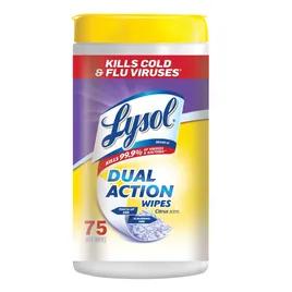 Lysol® Citrus Scent Disinfectant 7X8 IN Wipes Dual Action Ready to Use 75 Sheets/Pack