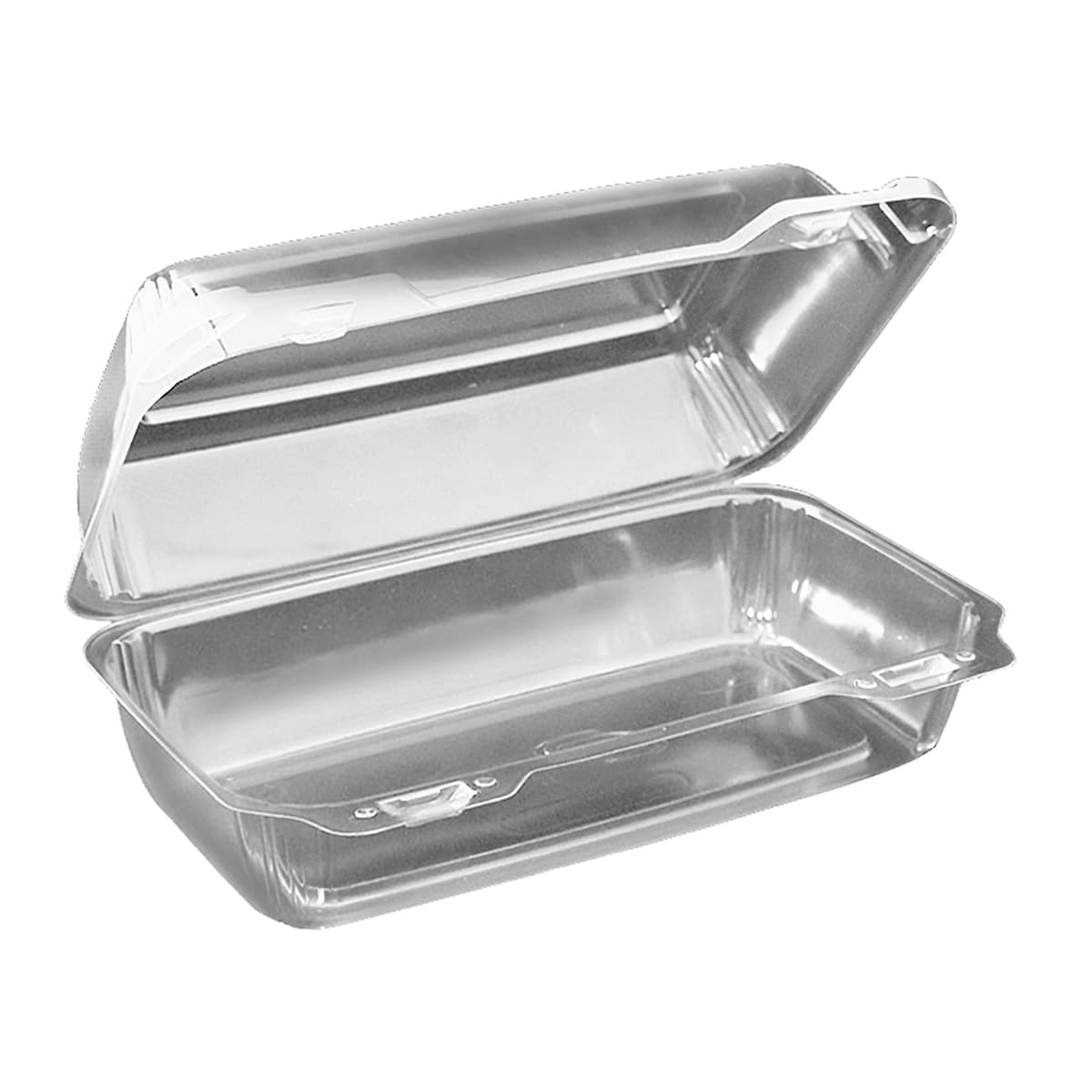 Take-Out Container Hinged 9 IN Plastic Clear Oblong 150/Case
