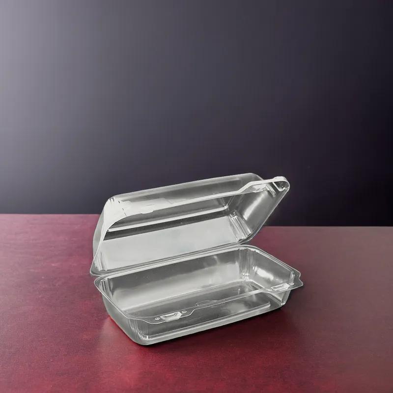 Take-Out Container Hinged 9 IN Plastic Clear Oblong 150/Case