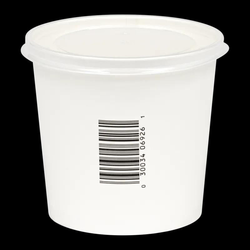 Soup Food Container 24 OZ Paperboard White With Barcode Leak Resistant 500/Case